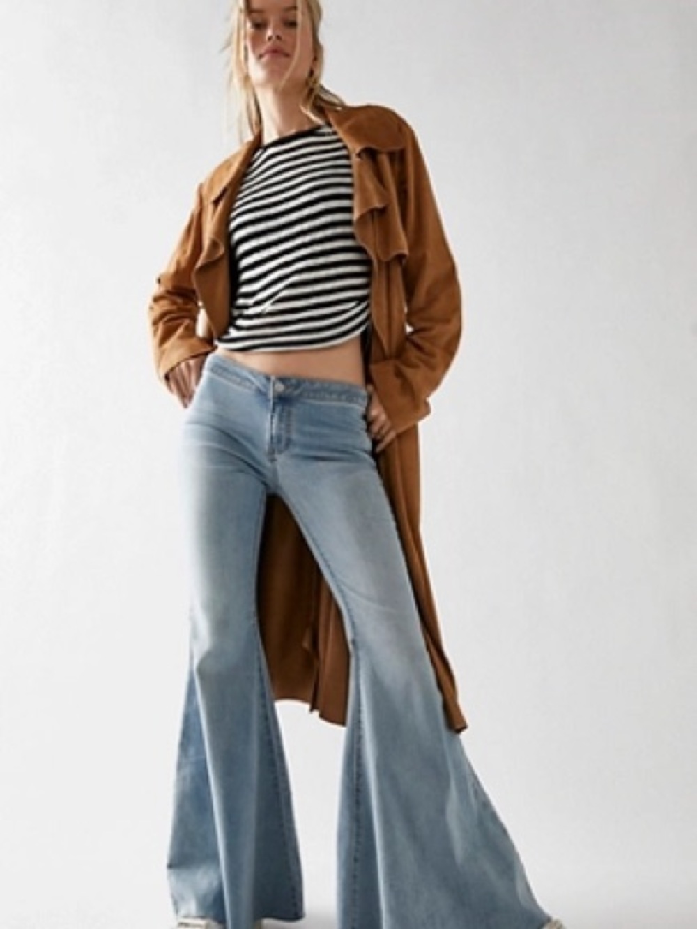 Free People Light Blue High-Waist Flared Women’s Jeans